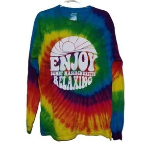 Enjoy Sunny Massachusetts Relaxing Long Sleeve T-Shirt, Medium